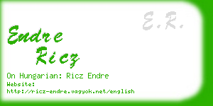 endre ricz business card